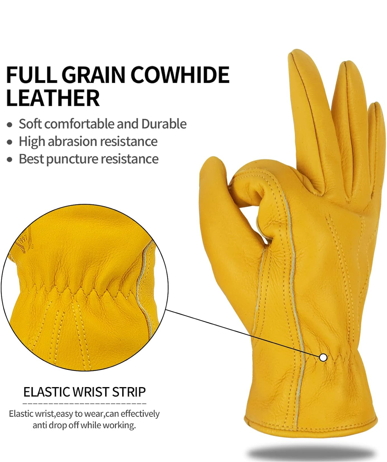 Leather Work Gloves HD