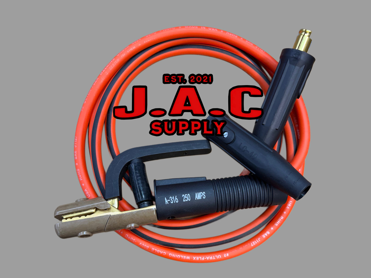 Electrode Holder with 10ft #2 Flex Cable + Quick-Connect Plugs