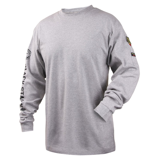 NFPA 2112 & NFPA70E 7 oz. FR Cotton Knit Long-Sleeve T-Shirt, Gray