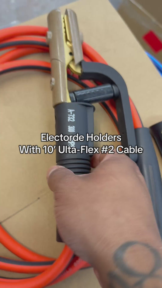 Electrode Holder with 10ft #2 Flex Cable + Quick-Connect Plugs